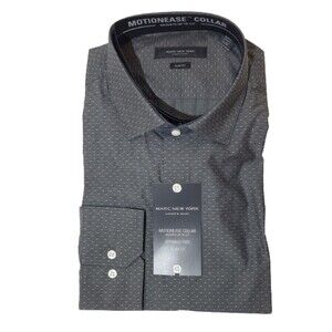 Marc New York Gray (Charcoal) Men Dress Shirt 17-17½ 34-35 Cotton Blend Slim Fit